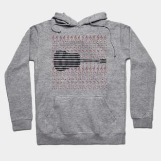 Guitar with Guitar overlay pattern on musical notes Hoodie